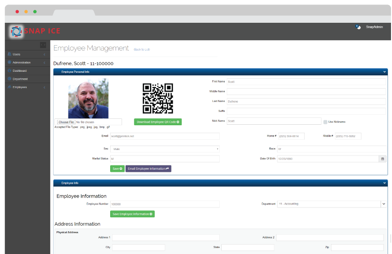 Snap ICE Web Portal Screenshot